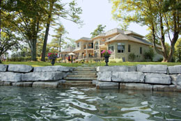 River Retaining Wall with Steps