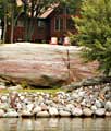 Pressure-washed rock and landscape boulders